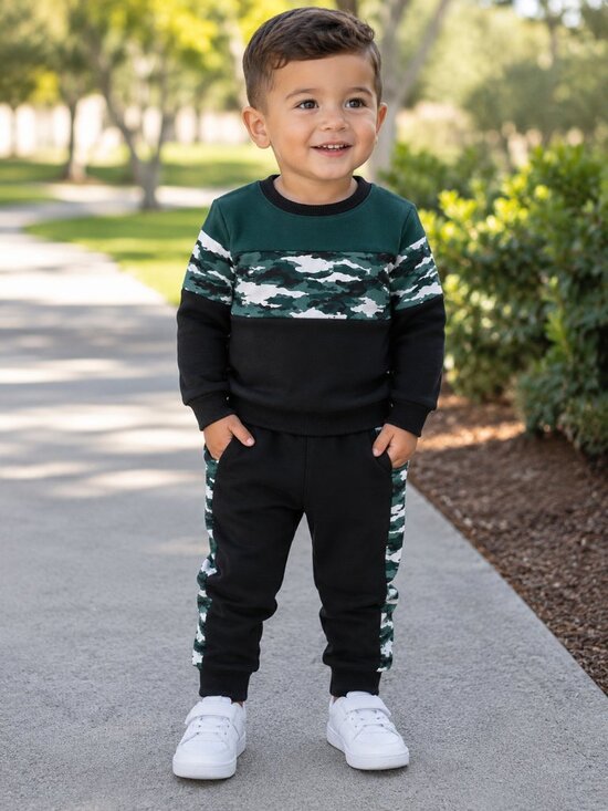 The Children's Place Other - NWT The Children’s Place Toddler Boy 2-Piece Jogging Set Size 2T Green Camo Blac